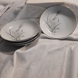 CastleCourt Fine China "Wheat Spray" Set of 4 Soup Salad Cereal Bowls Japan
